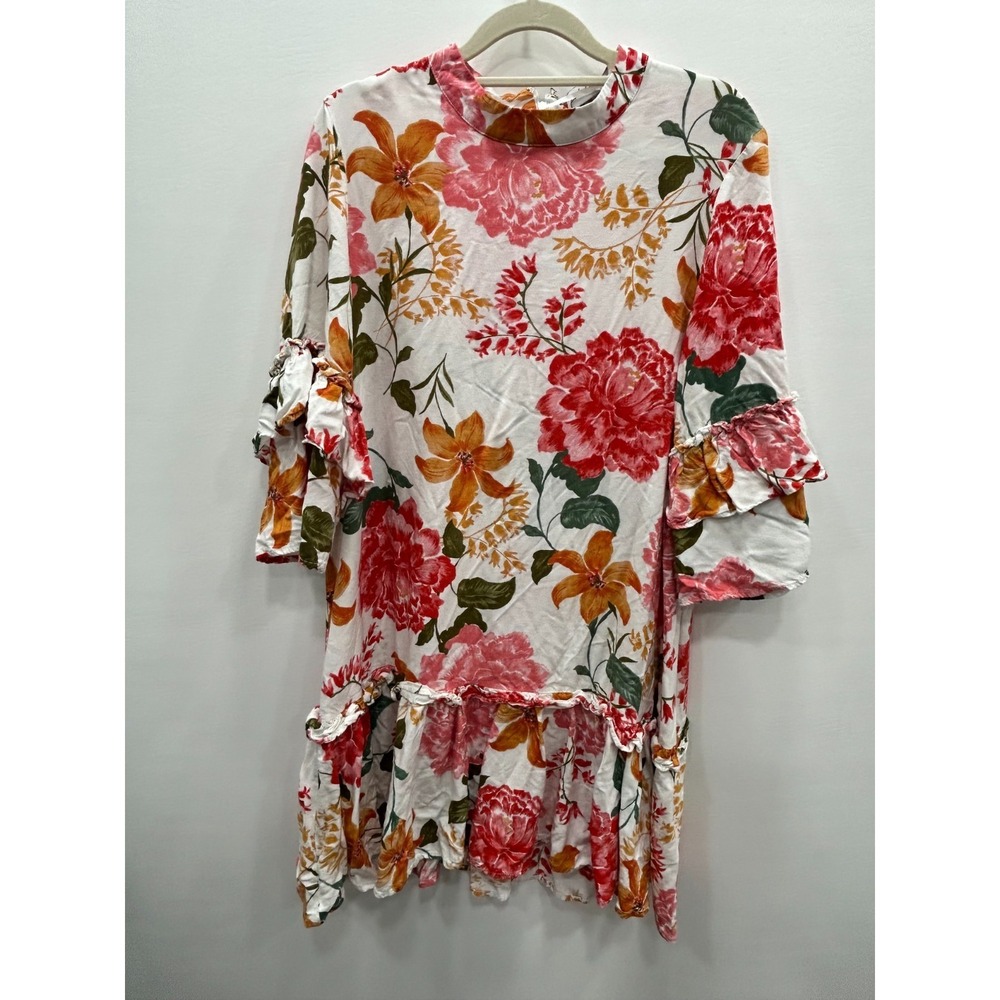 Petal And Pup Dress Womens Large Floral Ruffle Sleeve Boho‎ Cottagecore - Picture 2 of 13